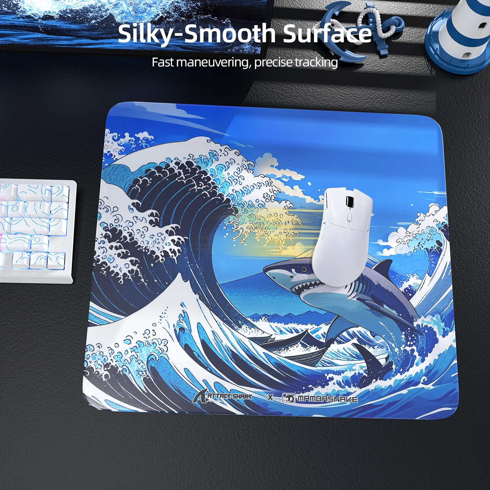 Amazon.com: ATTACK SHARK CM05 Glass Gaming Mouse Pad,17.7x15.7 in